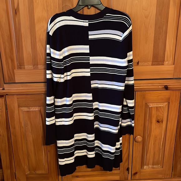 Calvin Klein NWT striped Navy, cream and light blue cardigan XL - Picture 7 of 7